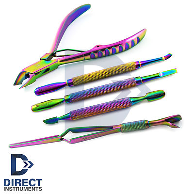 Professional Titanium Coated Cuticle Nipper Remover Spoon Gouges Nail ...