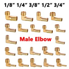 Brass Male Elbow Hosetail Joiner Tube Connectors Pipe Fitting Air Water Fuel Gas