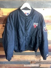 Vintage 80s 90s Chicago Bulls Vintage Black Lightweight Jacket Size XL Swingster