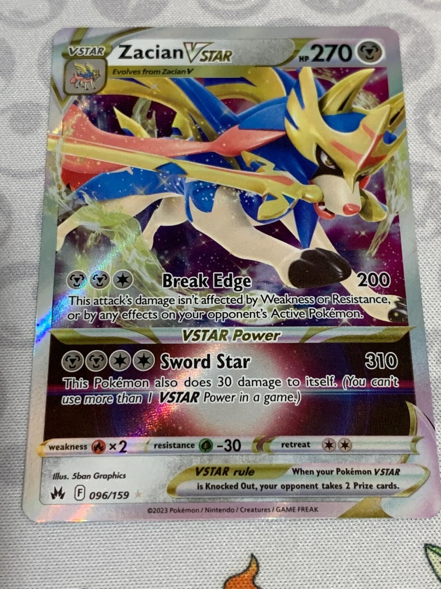 C571 POKEMON TCG ZACIAN VSTAR NM CARD HOLO #096 CROWN ZENITH RARE