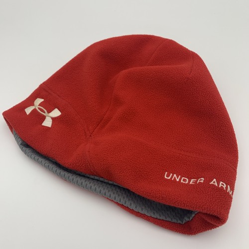 Under Armour Red Men’s Fleece Beanie Embroidered White UA Logo Size L - Picture 9 of 9