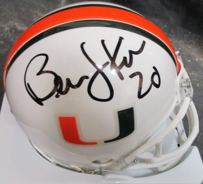 Bernie Kosar Autographed Signed Detroit Lions MIAMI HURRICANES VSR4 MINI HELMET BECKETT BAS QR BK78110 