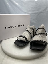 Marc Fisher Women's Lakita Flat Sandal, Black, Women Size 9M Item 824