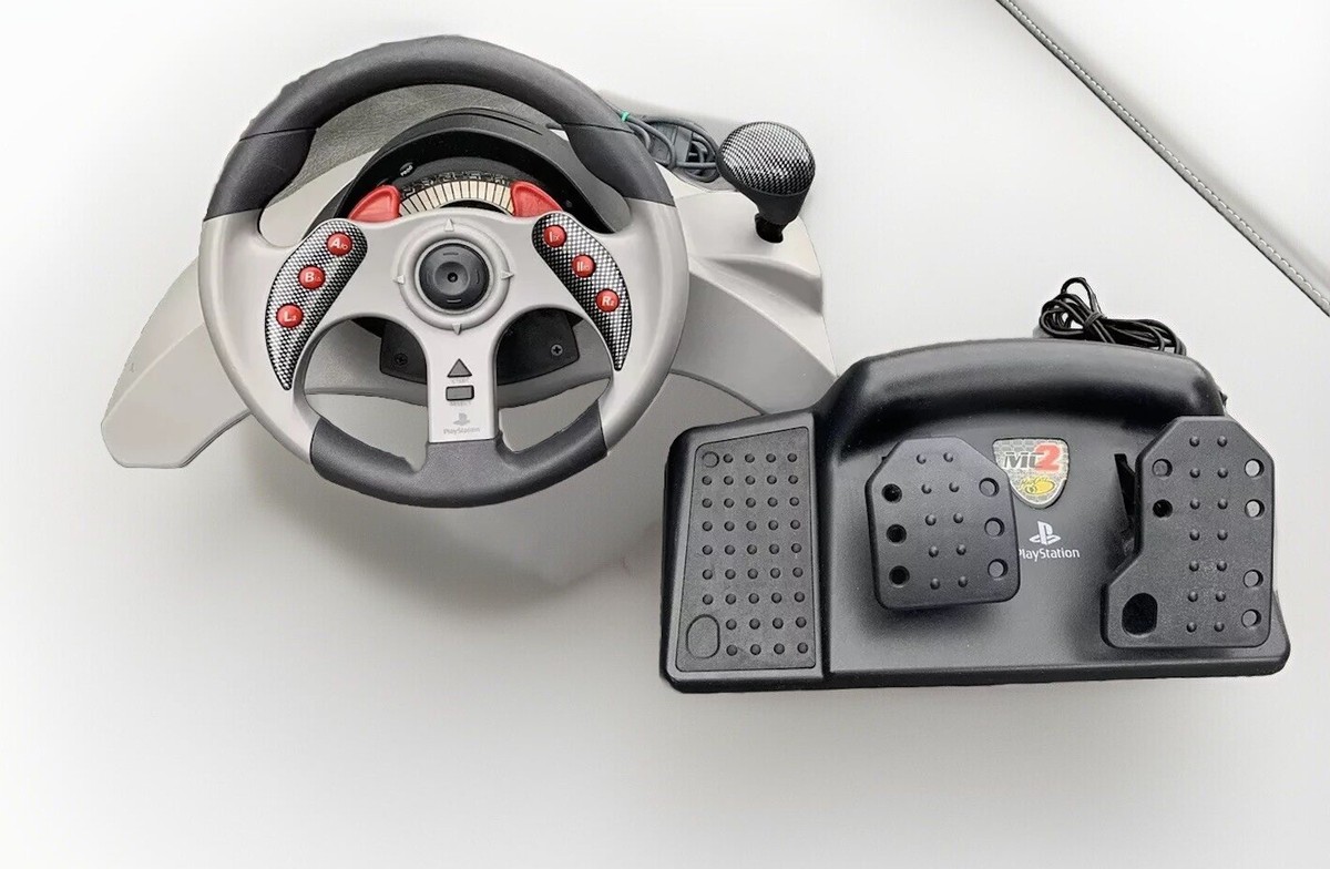 Playstation Mad Catz MC2 Racing Steering Wheel w/ Pedals #8020