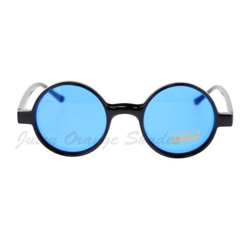 CERCHIO NERO rotondo telaio occhiali da sole lente piccola stretta colore |  eBay