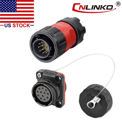 12 Pin Power Signal Connector Male Plug & Female Socket Waterproof Outdoor IP67