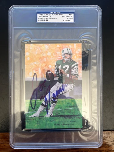 JOE NAMATH GOAL LINE ART 4X6 AUTOGRAPH!! PSA CERTIFIED!! BOLD AUTOGRAPH!!