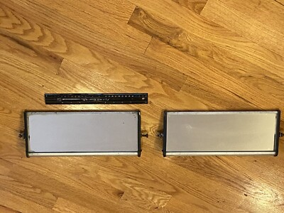 #ad VINTAGE SET OF 2 TRUCK OR BUS VISORS w MIRRORS PERHAPS FOR LARGE CAR LOOK $64.99