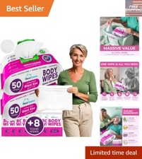 Extra Large Adult Bath Wipes 108 Ct - Perfect for Seniors  Post-Surgery Care