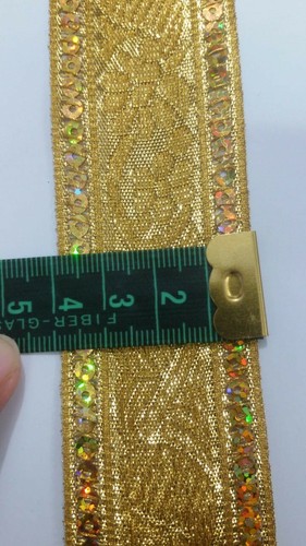 10M/2 METER Borte Spitze Nichtelastisch Gold 3,8cm elegante top mode - Picture 2 of 4
