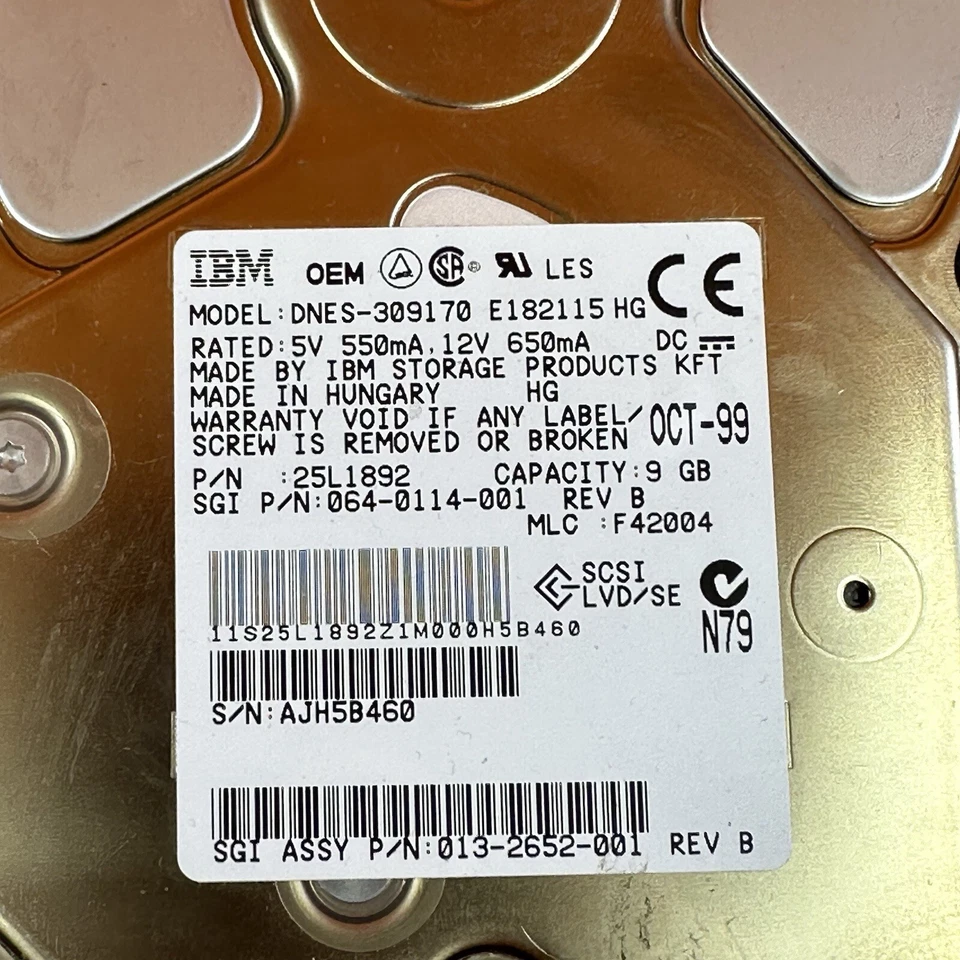 IBM Ultrastor/OEM 9Gb LVD/SE 7.2K Ultra2 SCSI DNES-318350 P/N 064-0114-001 HDD - Image 2 of 4