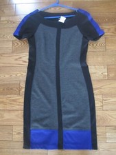 VENUS S M blue gray dress black EUC stretchy