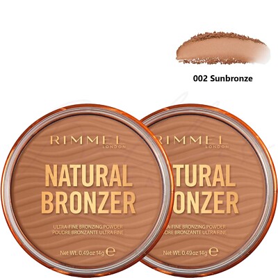 RIMMEL Natural Bronzer Ultra-Fine Bronzing Powder - 002 Sunbronze *2er Pack*