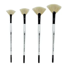 AS-236 White Bristle Synthetic Fans Brush Set 4 pcs