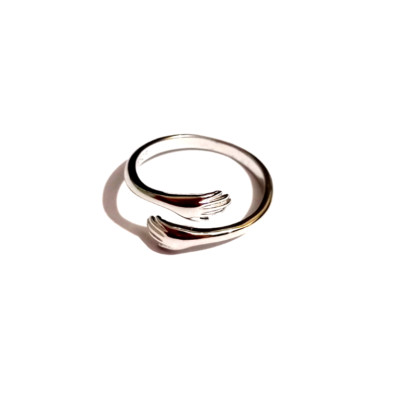 Massiver Sterlingsilber Umarmungsring - symbolisches Umarmungsdesign Schmuck