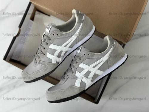 ASICS scarpe uomo donna sneakers unisex Onitsuka Tiger Serrano grigio bianco nuove con etichetta
