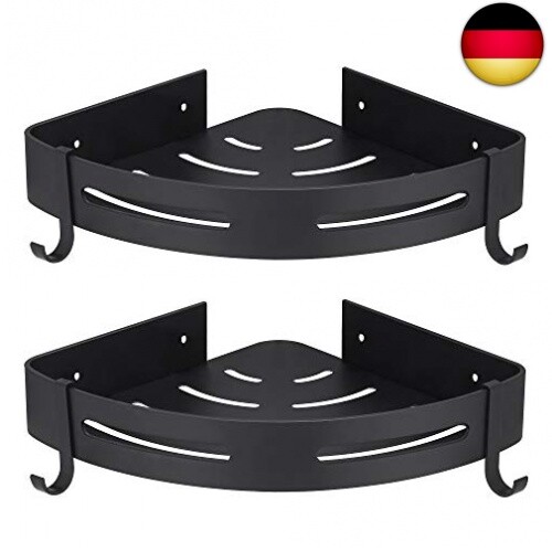 Hoomtaook Duschablage Duschregal Schwarz Ohne Bohren Ecke, Badezimmer Regal-image