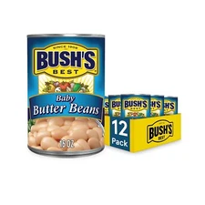 Bush's Baby Butter Beans Canned 16 Ounce Pack Of 12 Gluten Free Healthy Protein