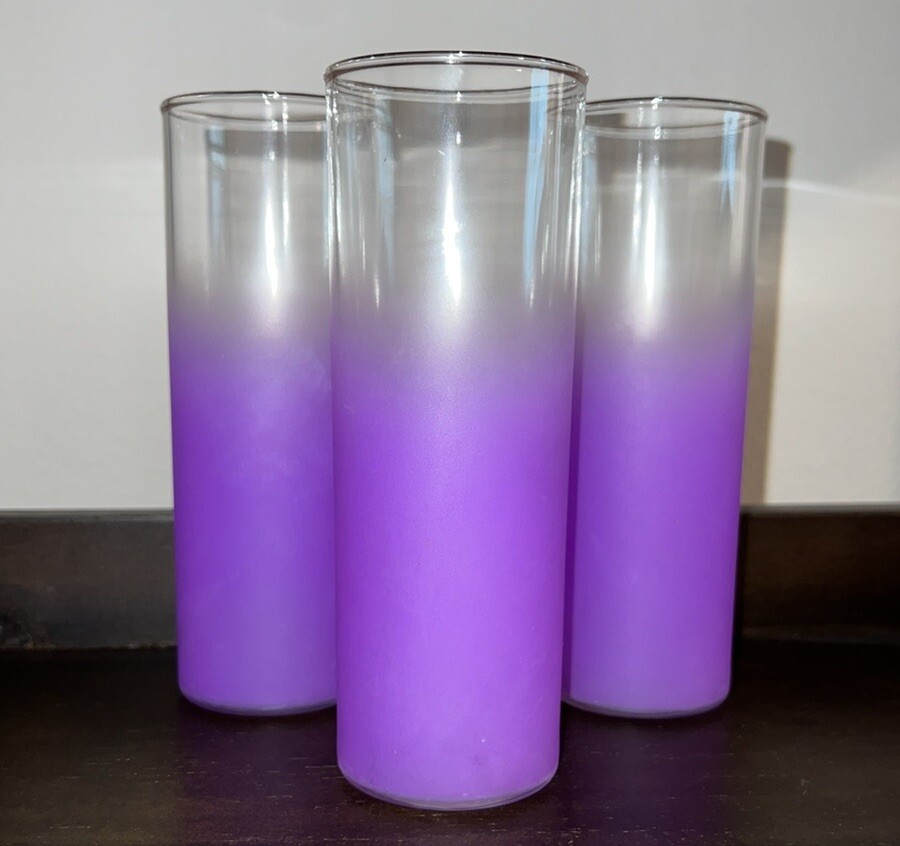 Set of 3 Blendo Purple Frosted Tom Collins Highball Glasses MCM eBay