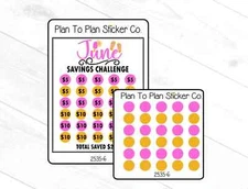 2535-6~~June Savings Tracker Planner Stickers.