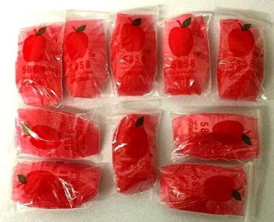 Apple Mini Zip Resealable Bags 5/8'' x 5/8'' Red Baggies 5858 1000ct. NEW