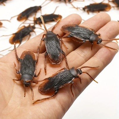 50pcs Realistic Fake Cockroach Bugs Halloween Prank Novelty Scary Party Props