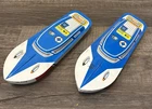 Lot of 2 NOS  Vintage Tin Metal Coast Guard Boat Toy 8.5” Long 98-F175 Ohio Art