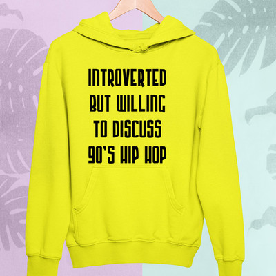 Hoodie Introvertiert, aber bereit zu diskutieren 90er Hip Hop Musik lustig Geschenk