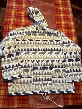 Vintage 1980s Michigan Rag Co. moose fish bear eagle wolf print pullover jacket