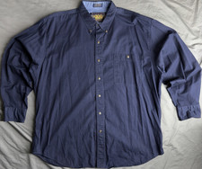 Ralph Lauren Chaps Blue Cotton Button-Down Shirt Long Sleeve 17.5 34-35