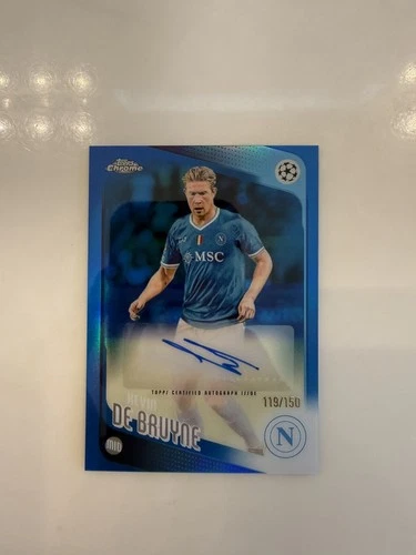 2025-26 Topps Chrome UEFA Club #CA-KDB Kevin De Bruyne Chrome Auto Blue /150