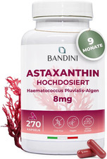 Bandini® Astaxanthin 8Mg 270 Kapseln, Aus Der Alge Haematococcus Pluvialis …