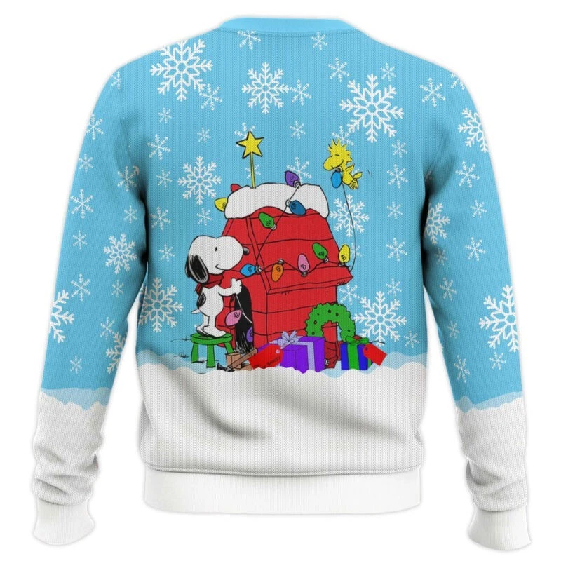 Snowy Roof The Charlie Brown and Snopy Show Ugly Christmas Sweater