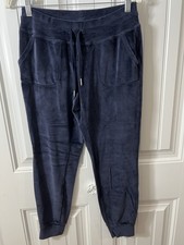 32 Degrees Heat Navy Velour Drawstring Elastic Waist Women's Jogger Pants XS