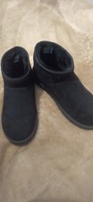 BNWT Primark Black Suede Boots. Size 5 Fur-lined. Chunky Sole. Casual, Warm