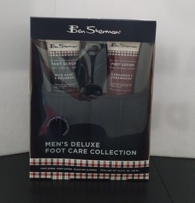 Ben Sherman Men's Delux Foot Care Gift Set - Slippers' Foot Scrub, And Lotion