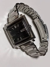 SEIKO Actus Automatic Watch Square Case Black Dial Used