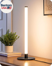 LED Table Lamp, Modern Slim Bedside Lamp with 360  Illumination, Stepless Dimmin