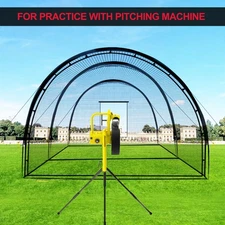 32ft Baseball Batting Cage for Backyard Heavy-Duty Hitting &Pitch Net for Baseba