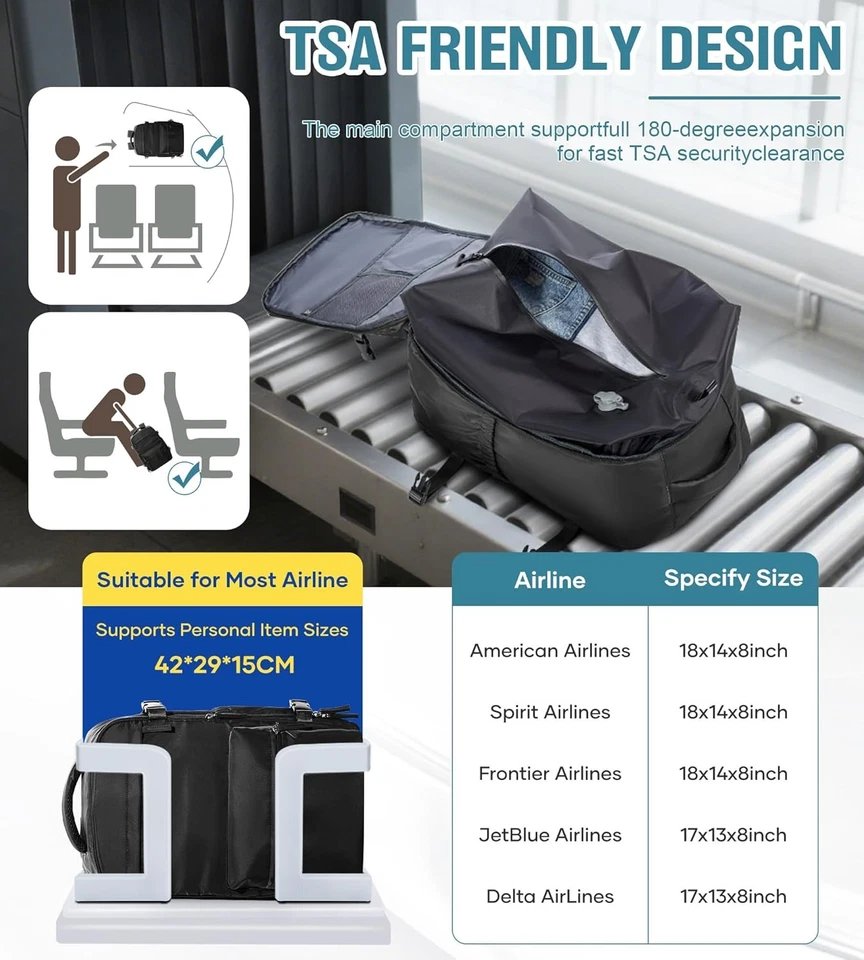 Mochila de viaje al vacío con bomba para mujer artículo personal mochila al vacío mochilas  Foto 3 de 4