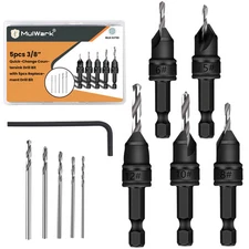 MulWark 82° Countersink Drill Bit Set, 5 Pack