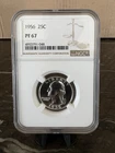 1956 NGC PF67 Cameo 90% Silver Proof Washington Quarter 25c