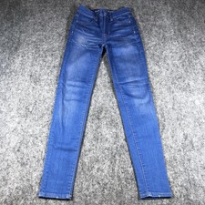 American Eagle Jeans Womens 00 Blue High Rise Jegging Super Super Stretch Skinny