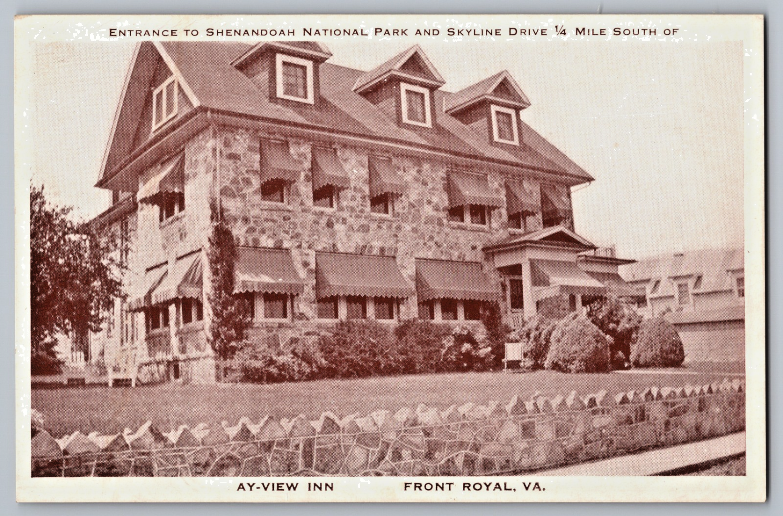 Retro Ront Front Royal Virginia VA, Ay-View Inn, Vintage Postcard | eBay