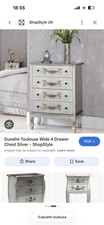 Dunelm Toulouse Chest Of 4 Drawers Vintage Silver Finish Antique Style Furniture