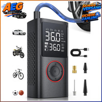 Elektrische Luftpumpe 150PSI Akku Kompressor Mit Led-Licht Auto-Stopp Schwarz