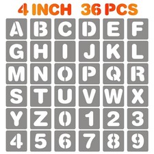 BAMIDELE 36PCS Alphabet Stencils 4 Inch Reusable Letter Number Spray Paint
