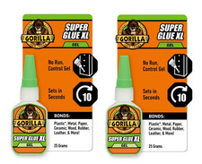 Gorilla Super Glue Gel XL, 25 Gram, Clear, (Pack of 2)