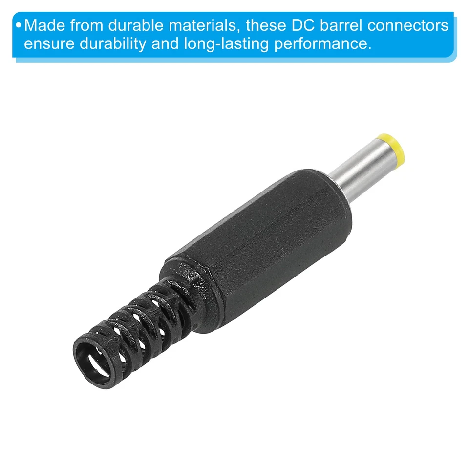 4x1.7mm DC Male Plug Power Supply Ends, 15 Pack DIY DC Barrel Connector, Yellow - Image 4 of 4
