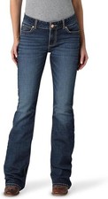 Wrangler  Ladies Retro Mae Mid Rise Dark Blue Bootcut Jeans 09MWZMS